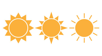 Sun set icon with rays. Vector illustration of a weather forecast. Clear weather symbol