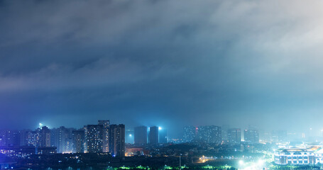 Fototapeta premium A stormy city at night