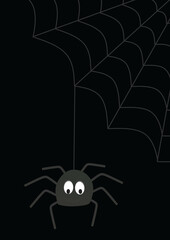 Spider and spiderweb. vector illustration