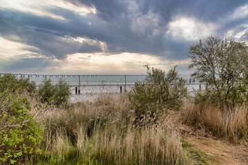 View of Vasco da Gama bridge in Lisbon