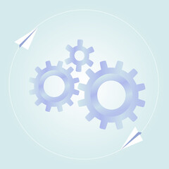 Business illustration with gears. Contemporary business icons isolated on background.