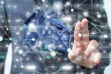 house. data Big data visualization background.Abstract technology