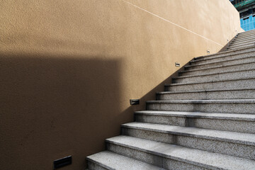 Stone stairs to the office building