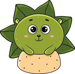Cactus succulent in the form of a hedgehog. Hedgehog. Plant. Flower. An extraordinary flower. A house plant. A flower in the shape of an animal. A prickly plant. Florist. Floral shop. Cactus vector
