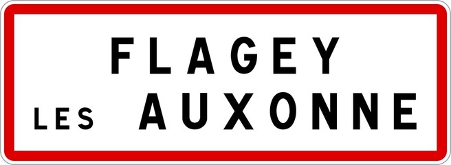 Panneau entrée ville agglomération Flagey-lès-Auxonne / Town entrance sign Flagey-lès-Auxonne