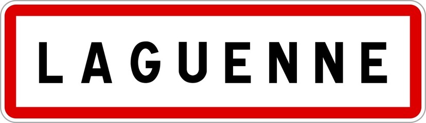 Panneau entrée ville agglomération Laguenne / Town entrance sign Laguenne