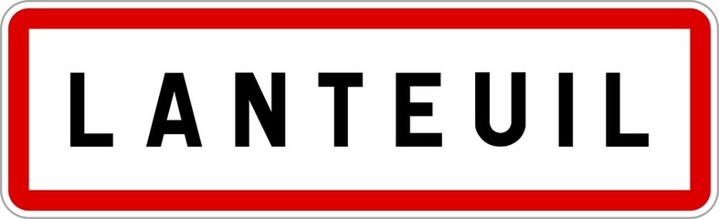 Panneau entrée ville agglomération Lanteuil / Town entrance sign Lanteuil