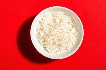 jasmine rice in bowl , top view