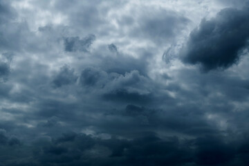 Dramatic sky with dark clouds