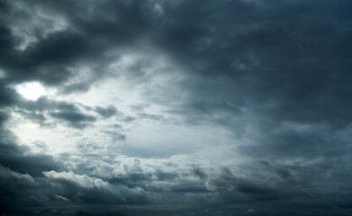 Naklejka na ściany i meble Background of gray clouds in the sky