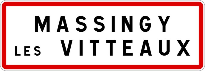 Panneau entrée ville agglomération Massingy-lès-Vitteaux / Town entrance sign Massingy-lès-Vitteaux