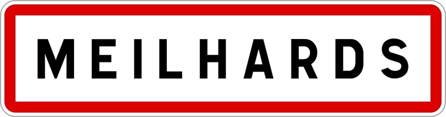 Panneau entrée ville agglomération Meilhards / Town entrance sign Meilhards