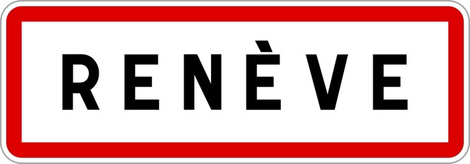 Panneau entrée ville agglomération Renève / Town entrance sign Renève