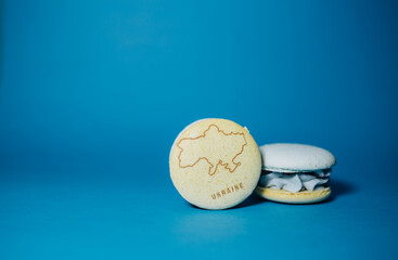 macarons in shape maps of Ukraine