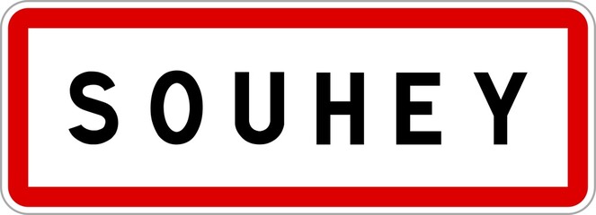 Panneau entrée ville agglomération Souhey / Town entrance sign Souhey
