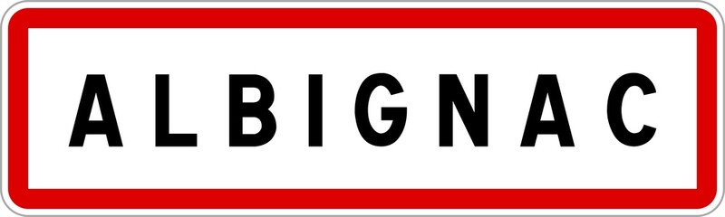 Panneau entrée ville agglomération Albignac / Town entrance sign Albignac