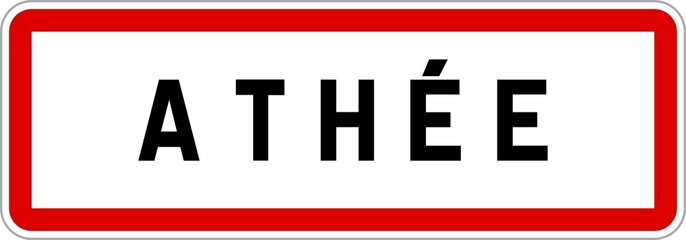 Panneau entrée ville agglomération Athée / Town entrance sign Athée