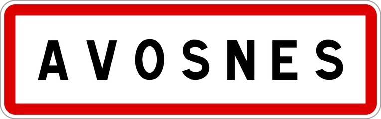 Panneau entrée ville agglomération Avosnes / Town entrance sign Avosnes
