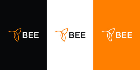 Animal insect bee modern lines abstract logo vector icon illustration design Premium Vector