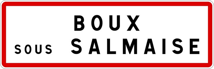 Panneau entrée ville agglomération Boux-sous-Salmaise / Town entrance sign Boux-sous-Salmaise