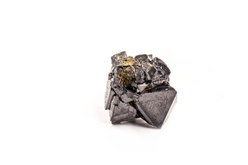 magnetite stone, magnetic material formed by iron oxide, magnet stone used in compasses, isolated...