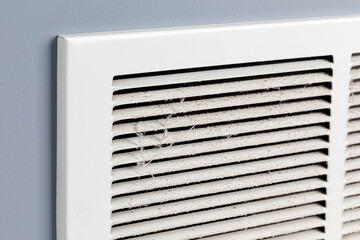 Dirty air vent in house. Household allergies, HVAC duct cleaning, maintenance and house cleaning...