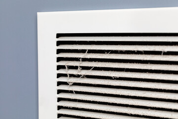Dirty air vent in house. Household allergies, HVAC duct cleaning, maintenance and house cleaning...