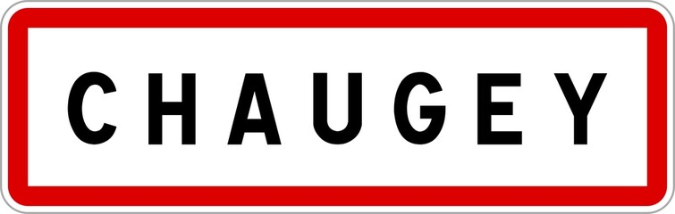 Panneau entrée ville agglomération Chaugey / Town entrance sign Chaugey