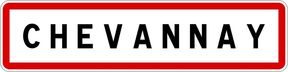 Panneau entrée ville agglomération Chevannay / Town entrance sign Chevannay