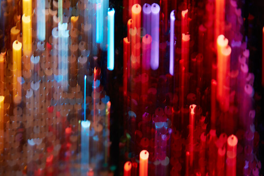 colorful sequins with long exposure shoot