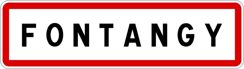 Panneau entrée ville agglomération Fontangy / Town entrance sign Fontangy
