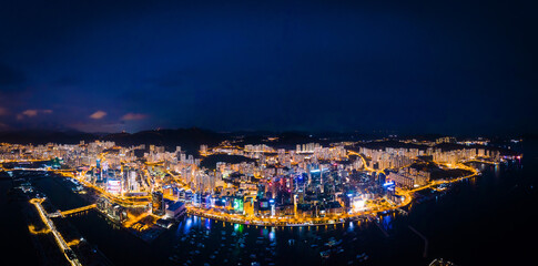 Amazing Aerial view of Kwun Tong, focus on the East side of Hong Kong