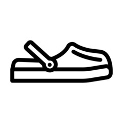 crocs beach footwear line icon vector. crocs beach footwear sign. isolated contour symbol black illustration