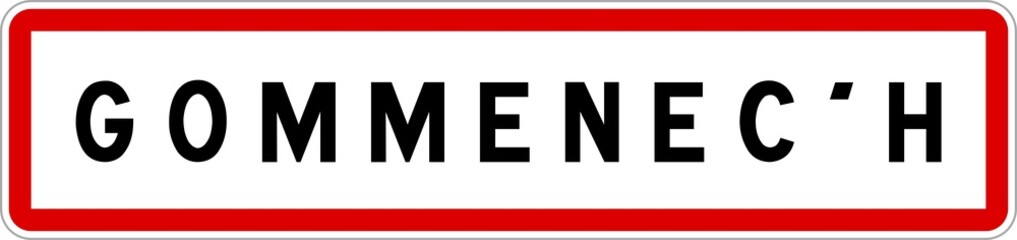 Panneau entrée ville agglomération Gommenec'h / Town entrance sign Gommenec'h