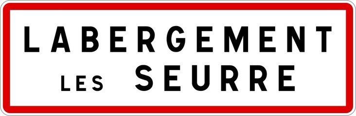 Panneau entrée ville agglomération Labergement-lès-Seurre / Town entrance sign Labergement-lès-Seurre