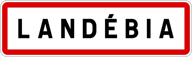 Panneau entrée ville agglomération Landébia / Town entrance sign Landébia