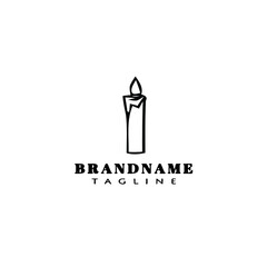 candle logo cartoon icon design template black isolated vector illustration