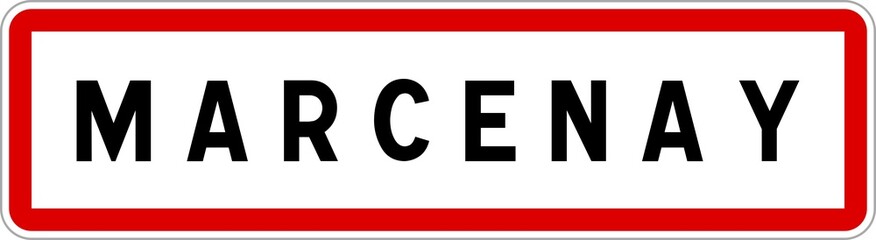 Panneau entrée ville agglomération Marcenay / Town entrance sign Marcenay