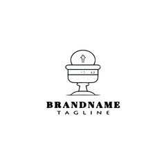 jewish goblet logo cartoon design template icon black isolated vector illustration