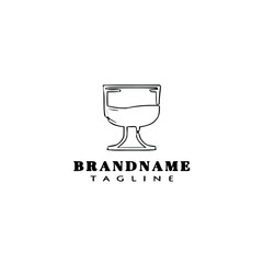 jewish goblet logo cartoon design template icon black isolated vector illustration