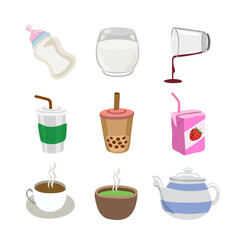vector drink tea milk carton hot tea