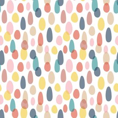 Seamless pattern with colorful hand drawn dots. Abstract texture design. Vector illustration. Cute vintage background for print, fabric, wallpaper, card, textile, packaging, apparel, wrapping paper.