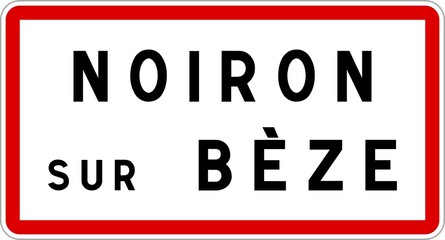 Panneau entrée ville agglomération Noiron-sur-Bèze / Town entrance sign Noiron-sur-Bèze