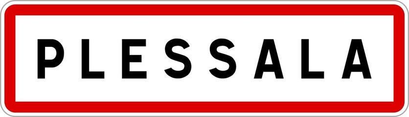 Panneau entrée ville agglomération Plessala / Town entrance sign Plessala