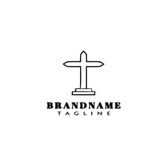 cross logo cartoon icon design template black isolated vector