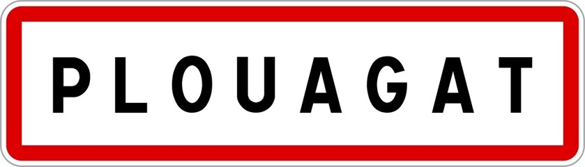 Panneau entrée ville agglomération Plouagat / Town entrance sign Plouagat