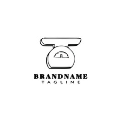 food scale cartoon logo template icon design template black isolated vector illustration
