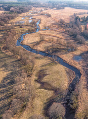 "Rega" River in Poland. Drone Autel Evo