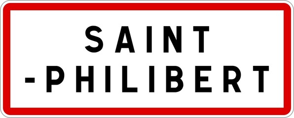 Panneau entrée ville agglomération Saint-Philibert / Town entrance sign Saint-Philibert