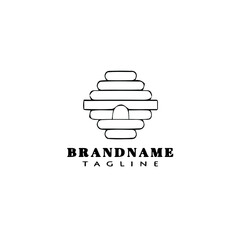 honey cartoon design logo template icon black isolated vector